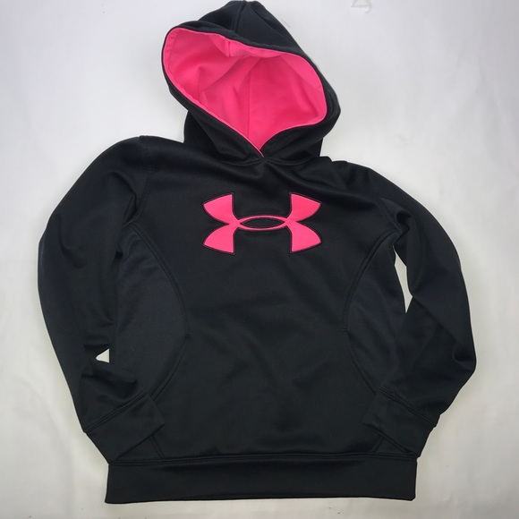 pink and black under armour hoodie